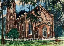 St Francisville Episcopal Church Watercolor